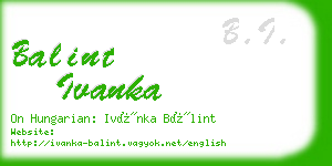 balint ivanka business card